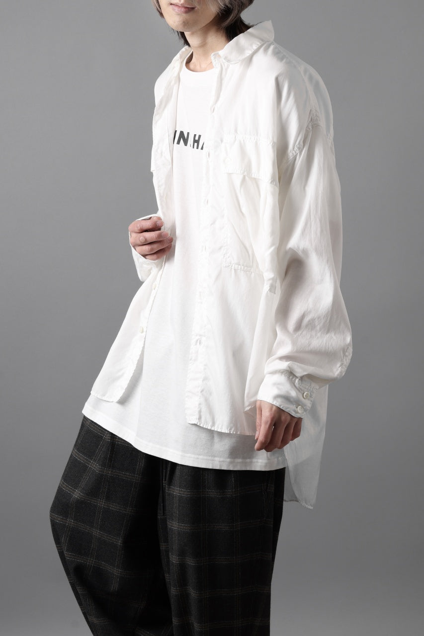 画像をギャラリービューアに読み込む, KATHARINE HAMNETT PARACHUTE LONG TAIL SHIRT / GARMENT DYED (WHITE)