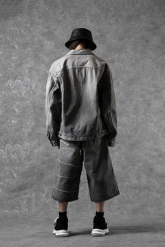 画像をギャラリービューアに読み込む, FULLCOUNT x KAMIYA Switching Denim Wide Bermuda Pants / 13.7oz Original Selvedge Denim (BLACK)