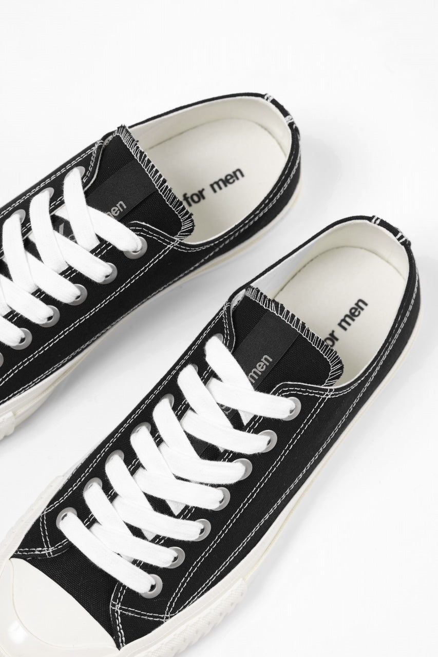 画像をギャラリービューアに読み込む, Y's for men LOW TOP SNEAKER / COTTON CANVAS (BLACK x WHITE)