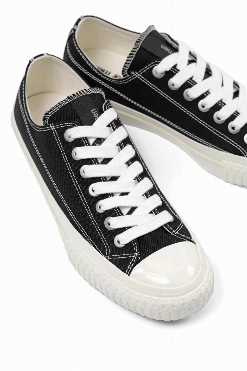 画像をギャラリービューアに読み込む, Y's for men LOW TOP SNEAKER / COTTON CANVAS (BLACK x WHITE)