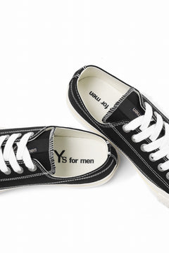 画像をギャラリービューアに読み込む, Y's for men LOW TOP SNEAKER / COTTON CANVAS (BLACK x WHITE)