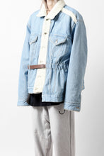 画像をギャラリービューアに読み込む, FACETASM ASSYMETRICAL BELTED SHERPA DENIM JACKET (INDIGO)