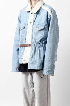 画像をギャラリービューアに読み込む, FACETASM ASSYMETRICAL BELTED SHERPA DENIM JACKET (INDIGO)