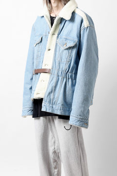 画像をギャラリービューアに読み込む, FACETASM ASSYMETRICAL BELTED SHERPA DENIM JACKET (INDIGO)
