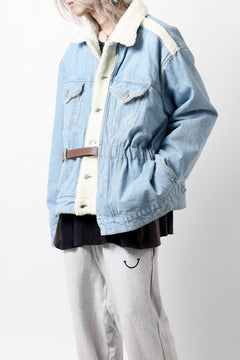 画像をギャラリービューアに読み込む, FACETASM ASSYMETRICAL BELTED SHERPA DENIM JACKET (INDIGO)