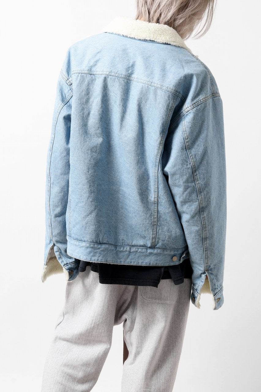 画像をギャラリービューアに読み込む, FACETASM ASSYMETRICAL BELTED SHERPA DENIM JACKET (INDIGO)