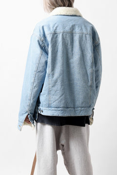 画像をギャラリービューアに読み込む, FACETASM ASSYMETRICAL BELTED SHERPA DENIM JACKET (INDIGO)