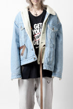 画像をギャラリービューアに読み込む, FACETASM ASSYMETRICAL BELTED SHERPA DENIM JACKET (INDIGO)