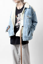 画像をギャラリービューアに読み込む, FACETASM ASSYMETRICAL BELTED SHERPA DENIM JACKET (INDIGO)