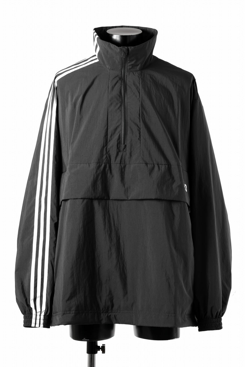 画像をギャラリービューアに読み込む, Y-3 Yohji Yamamoto THREE STRIPES NYLON HALF ZIP BLOUSON (BLACK)