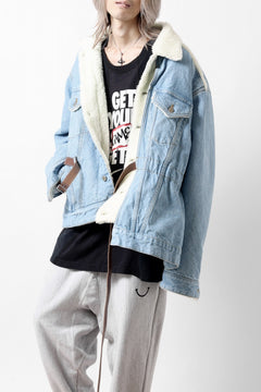 画像をギャラリービューアに読み込む, FACETASM ASSYMETRICAL BELTED SHERPA DENIM JACKET (INDIGO)