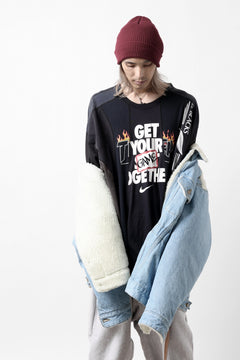 画像をギャラリービューアに読み込む, FACETASM ASSYMETRICAL BELTED SHERPA DENIM JACKET (INDIGO)