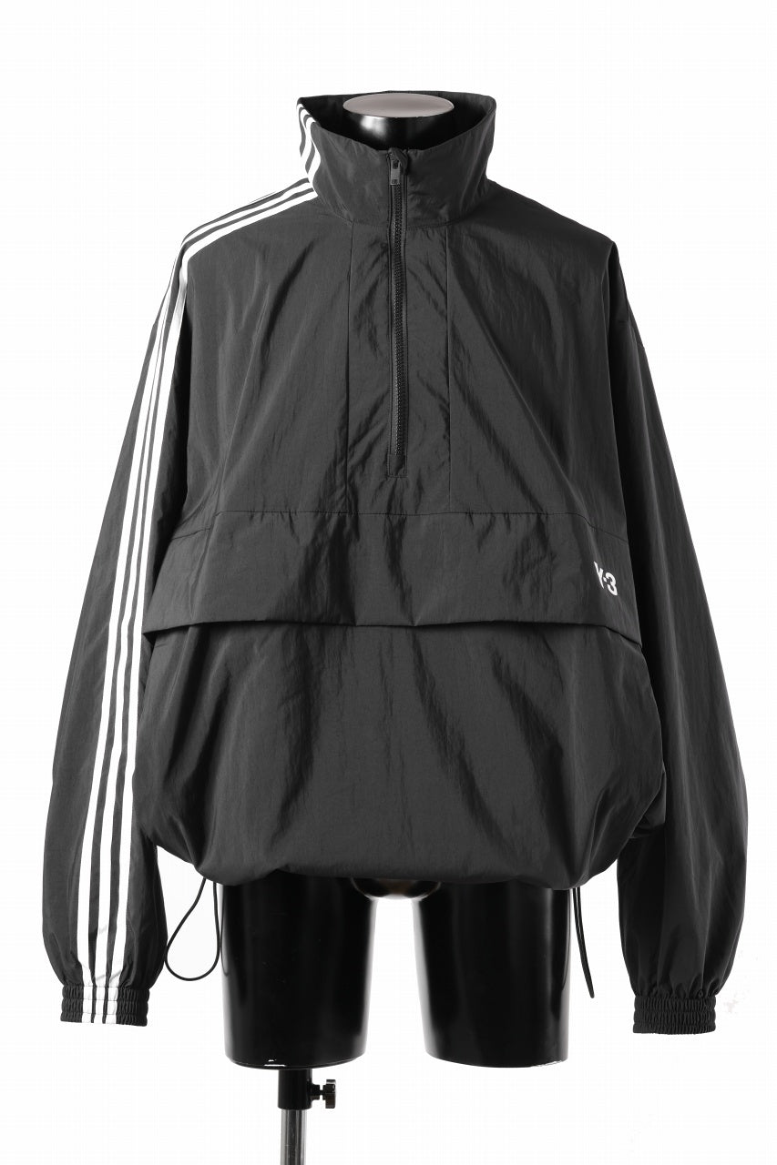 画像をギャラリービューアに読み込む, Y-3 Yohji Yamamoto THREE STRIPES NYLON HALF ZIP BLOUSON (BLACK)