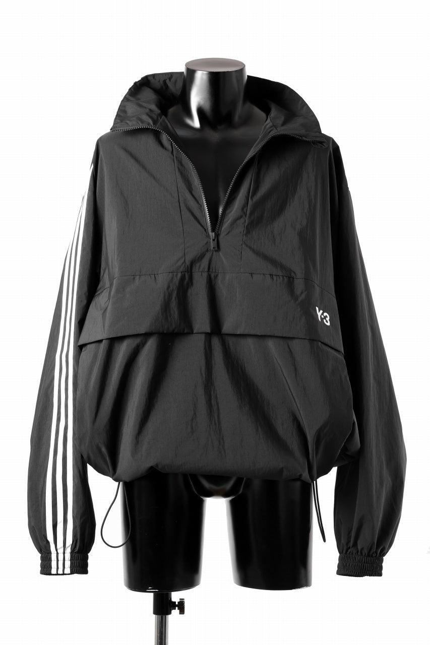 画像をギャラリービューアに読み込む, Y-3 Yohji Yamamoto THREE STRIPES NYLON HALF ZIP BLOUSON (BLACK)