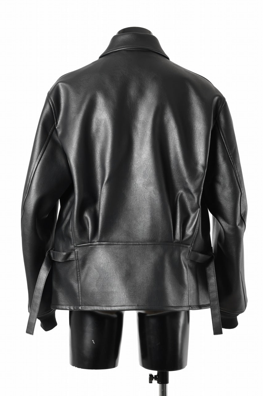 画像をギャラリービューアに読み込む, Y-3 Yohji Yamamoto PLEATHER CLASSIC JACKET (BLACK)