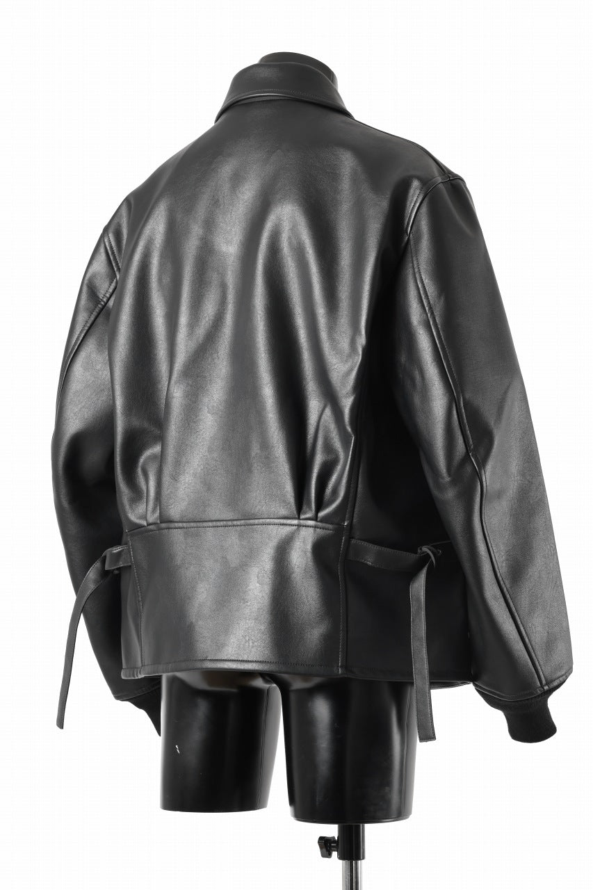 画像をギャラリービューアに読み込む, Y-3 Yohji Yamamoto PLEATHER CLASSIC JACKET (BLACK)