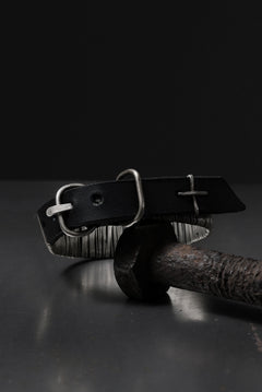 画像をギャラリービューアに読み込む, m.a+ thin silver wrapped wrist band / A-F7BL1/GR2,0 (BLACK)
