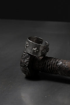 Load image into Gallery viewer, m.a+ thick silver stitched multiple cross ring / AG538/AG (SILVER)