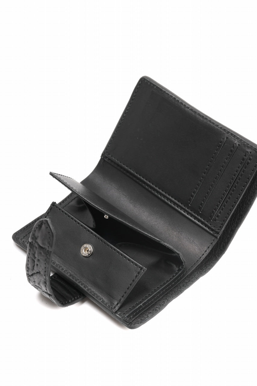 画像をギャラリービューアに読み込む, ierib Folded Wallet / Waxed Horse Butt Leather (BLACK #B)