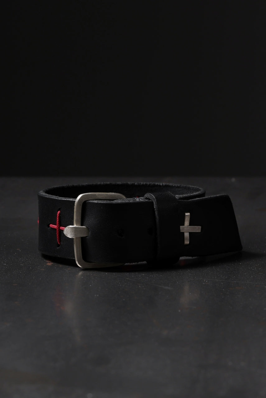 画像をギャラリービューアに読み込む, m.a+ cross stitched med wrist band / A-F8E1/GR 3,0 (BLACK)