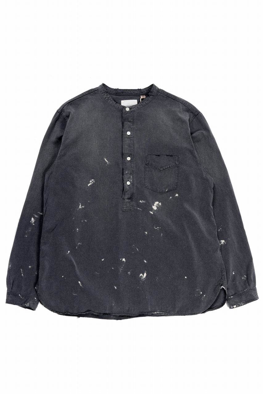 画像をギャラリービューアに読み込む, FULLCOUNT SELVEDGE CHAMBRAY PULLOVER SHIRT - AGING (BLACK)