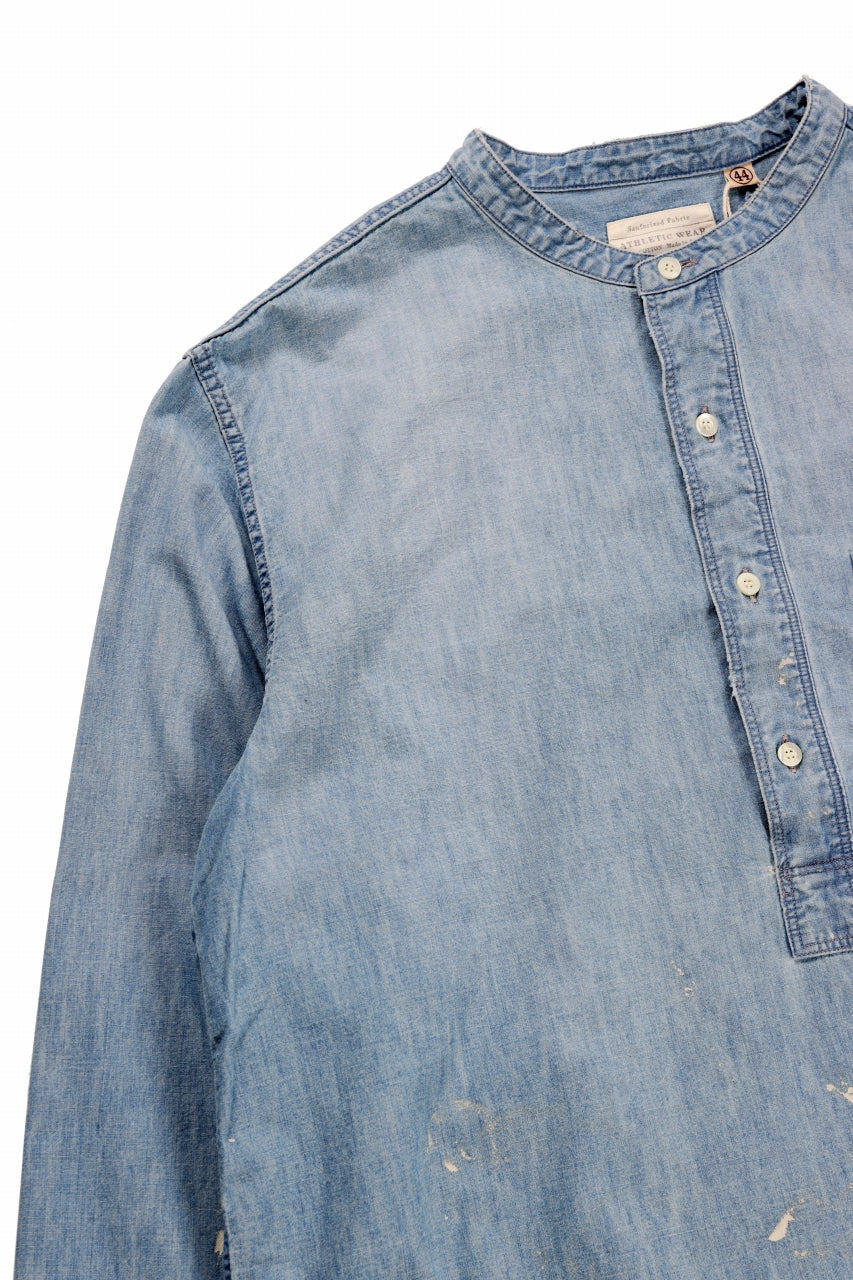 画像をギャラリービューアに読み込む, FULLCOUNT SELVEDGE CHAMBRAY PULLOVER SHIRT - AGING (INDIGO)