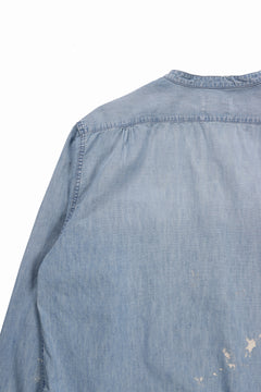 画像をギャラリービューアに読み込む, FULLCOUNT SELVEDGE CHAMBRAY PULLOVER SHIRT - AGING (INDIGO)