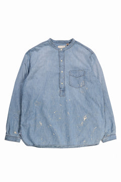 画像をギャラリービューアに読み込む, FULLCOUNT SELVEDGE CHAMBRAY PULLOVER SHIRT - AGING (INDIGO)