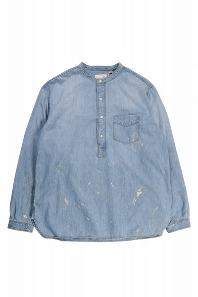 FULLCOUNT SELVEDGE CHAMBRAY PULLOVER SHIRT - AGING (INDIGO)