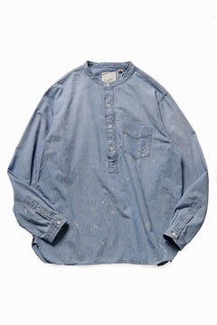 画像をギャラリービューアに読み込む, FULLCOUNT SELVEDGE CHAMBRAY PULLOVER SHIRT - AGING (INDIGO)