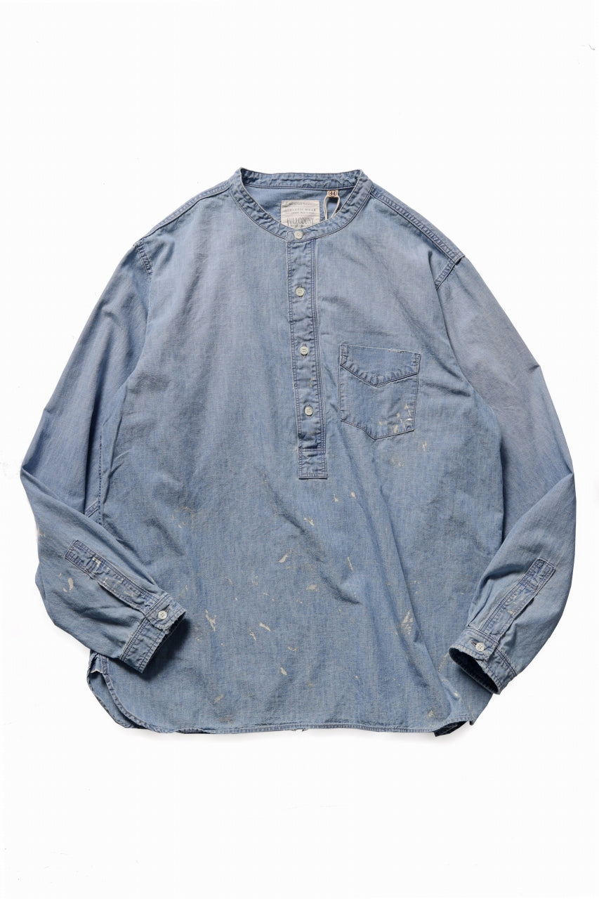 画像をギャラリービューアに読み込む, FULLCOUNT SELVEDGE CHAMBRAY PULLOVER SHIRT - AGING (INDIGO)