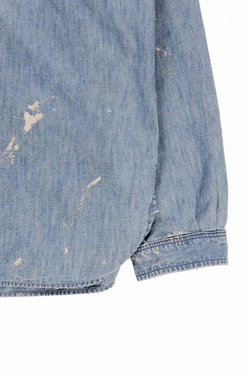 画像をギャラリービューアに読み込む, FULLCOUNT SELVEDGE CHAMBRAY PULLOVER SHIRT - AGING (INDIGO)