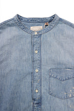 画像をギャラリービューアに読み込む, FULLCOUNT SELVEDGE CHAMBRAY PULLOVER SHIRT - AGING (INDIGO)