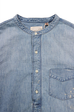 画像をギャラリービューアに読み込む, FULLCOUNT SELVEDGE CHAMBRAY PULLOVER SHIRT - AGING (INDIGO)