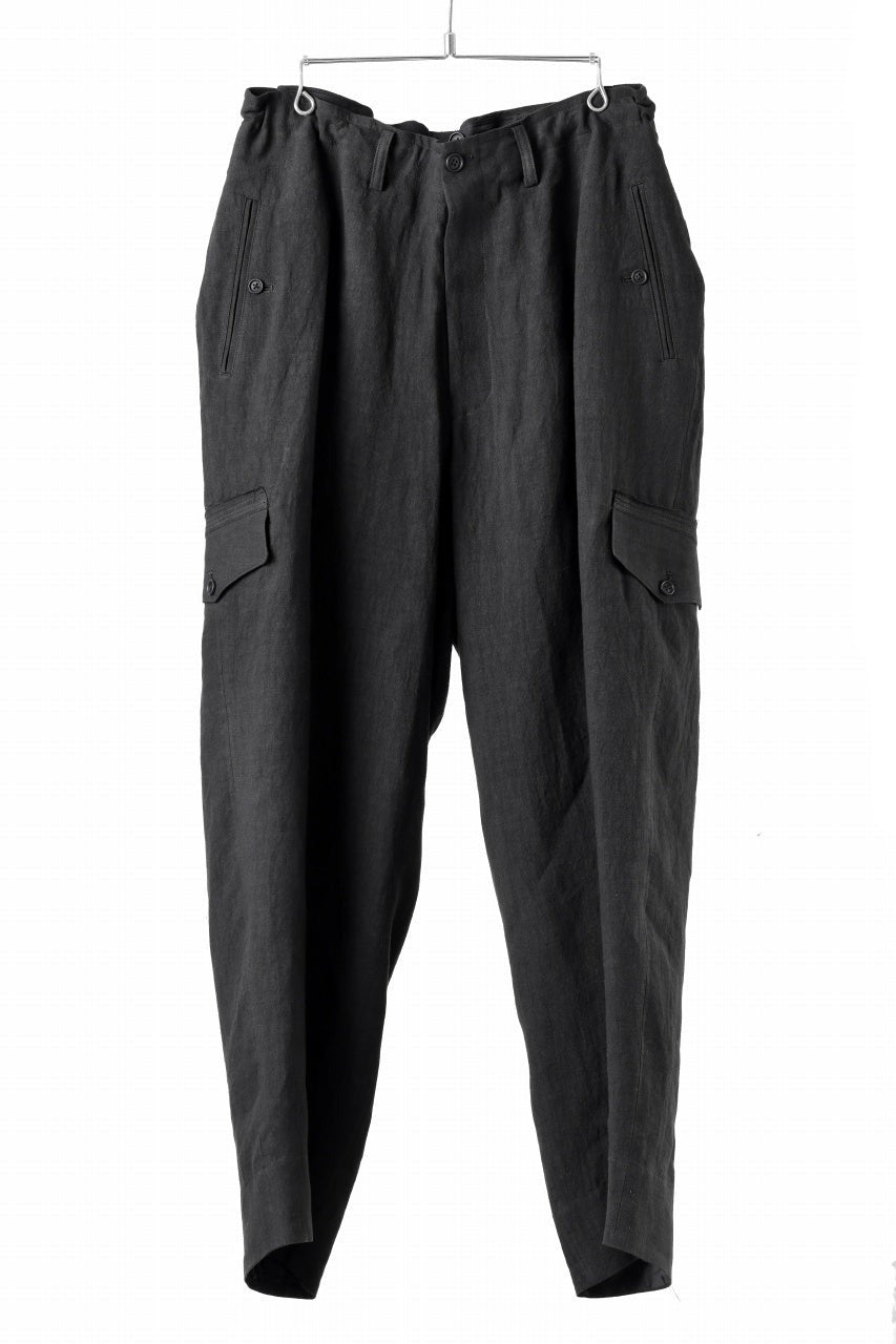 画像をギャラリービューアに読み込む, Y's for men MILITARY DETAIL PANTS / 40 LINEN (BLACK)