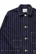 Load image into Gallery viewer, FULLCOUNT WABASH CHOREJACKET / INDIGO DYED DRILL with WASH STAR STRIPE (INDIGO / ONE WASHED)