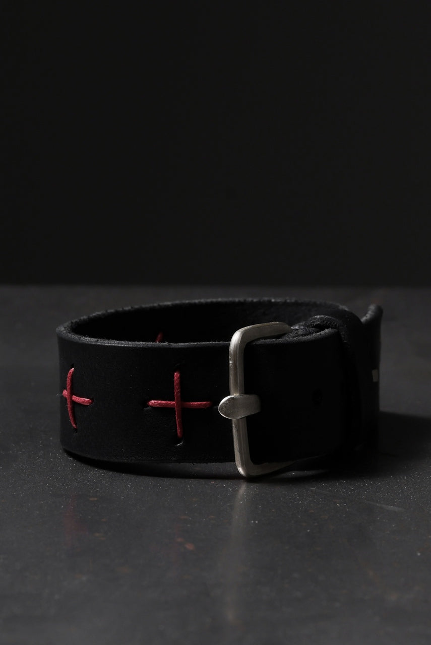 画像をギャラリービューアに読み込む, m.a+ cross stitched med wrist band / A-F8E1/GR 3,0 (BLACK)