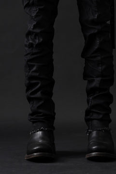 画像をギャラリービューアに読み込む, masnada BAGGY SCARRED STRETCH JEANS (SMEARED BLACK)