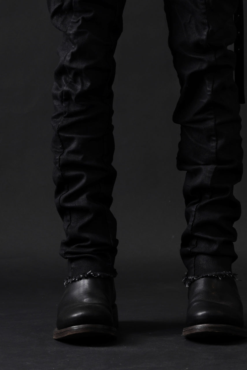 画像をギャラリービューアに読み込む, masnada BAGGY SCARRED STRETCH JEANS (SMEARED BLACK)