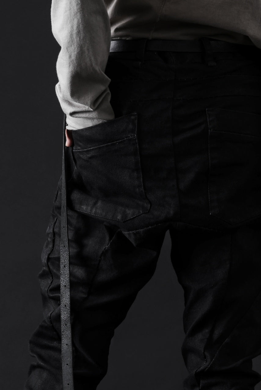 画像をギャラリービューアに読み込む, masnada BAGGY SCARRED STRETCH JEANS (SMEARED BLACK)