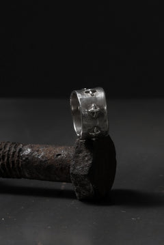 Load image into Gallery viewer, m.a+ thick silver stitched multiple cross ring / AG538/AG (SILVER)