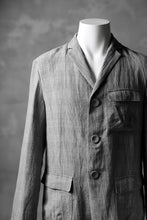 画像をギャラリービューアに読み込む, blackcrow 3B linen check jacket / sumi dyed (carbon)