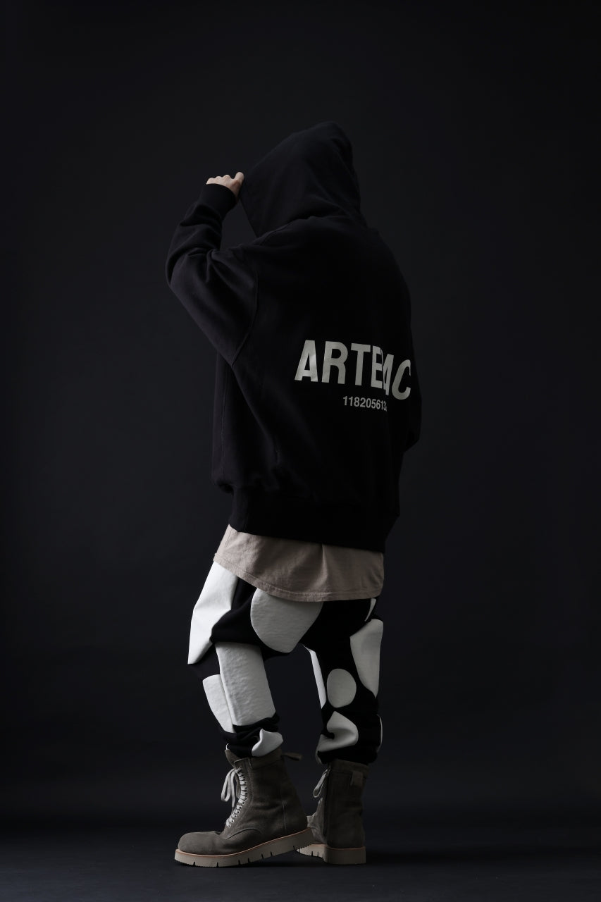 画像をギャラリービューアに読み込む, A.F ARTEFACT POLKA PATTERN SWEAT SAROUEL PANTS (BLACK)