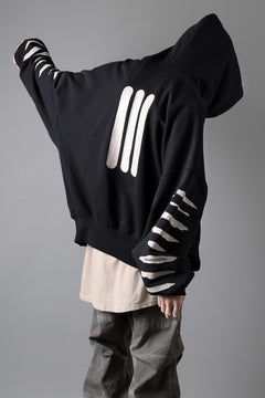 画像をギャラリービューアに読み込む, A.F ARTEFACT JUMBO SWEAT HOODIE / PRINT TYPE-B (BLACK)