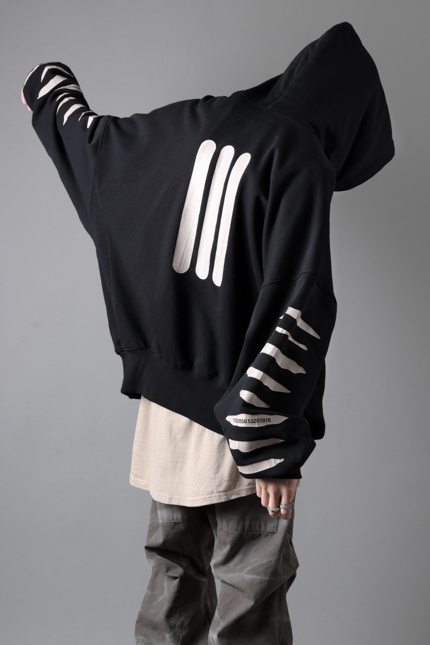 画像をギャラリービューアに読み込む, A.F ARTEFACT JUMBO SWEAT HOODIE / PRINT TYPE-B (BLACK)