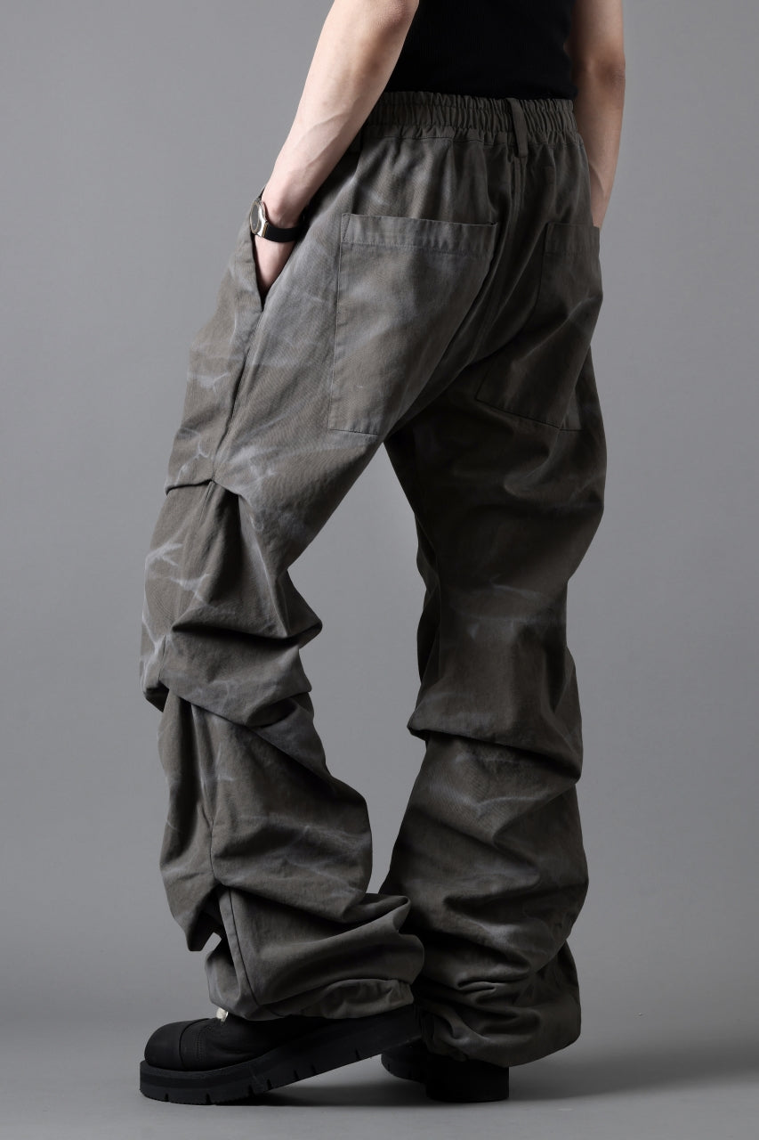 画像をギャラリービューアに読み込む, A.F ARTEFACT TUCK VOLUME BAGGY PANTS / VINTAGE DYED (KHAKI)