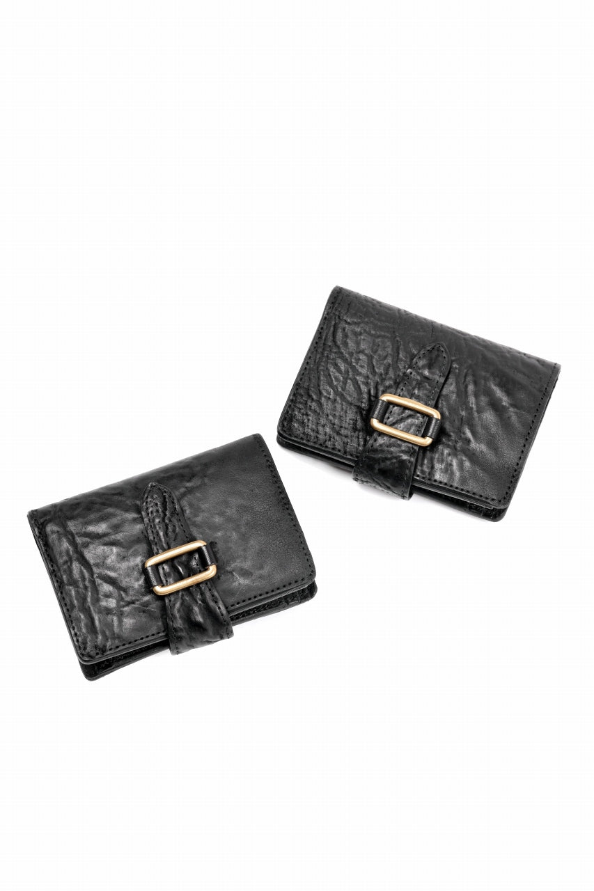 画像をギャラリービューアに読み込む, ierib Folded Wallet / Waxed Horse Butt Leather (BLACK #B)
