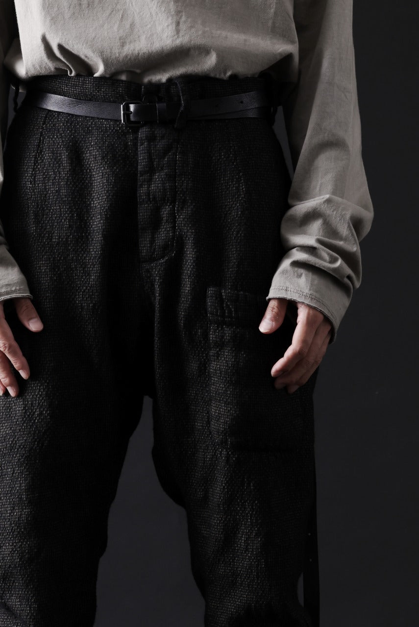 masnada BAGGY AVIATOR PANTS / OVER DYED HEMP AND WOOL (OVER DYE DUST)
