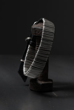 画像をギャラリービューアに読み込む, m.a+ thin silver wrapped wrist band / A-F7BL1/GR2,0 (BLACK)
