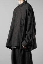 Load image into Gallery viewer, KLASICA EXTRA WIDE OUTER SHIRTS / FORK NEEDLE PUNCH SUPER 100's PENCIL STRIPE (IRON BROWN STRIPES)